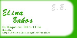 elina bakos business card